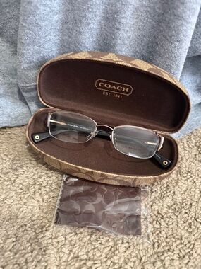 Coach Rimless Glasses with Brown and Gold Accents Eulalia style